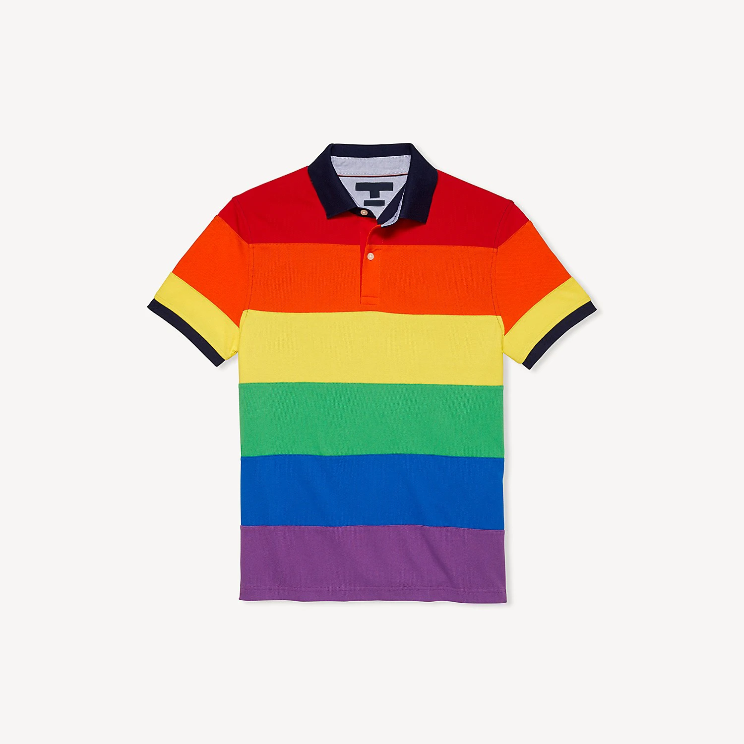 100% Cotton Pique Multi Color Striped Quality Rainbow Color Custom Polo 