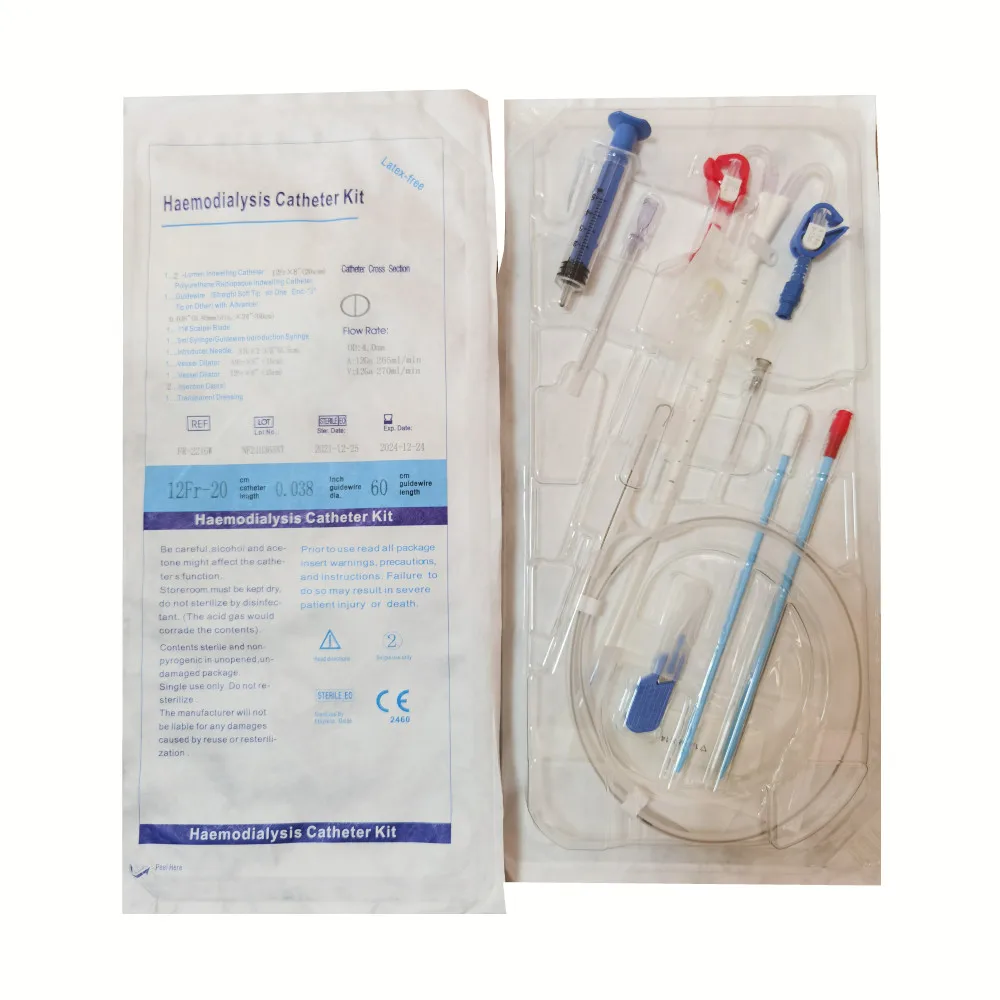 Disposable Dialysis Double Lumen Catheter Hemodialysis Catheter Kit