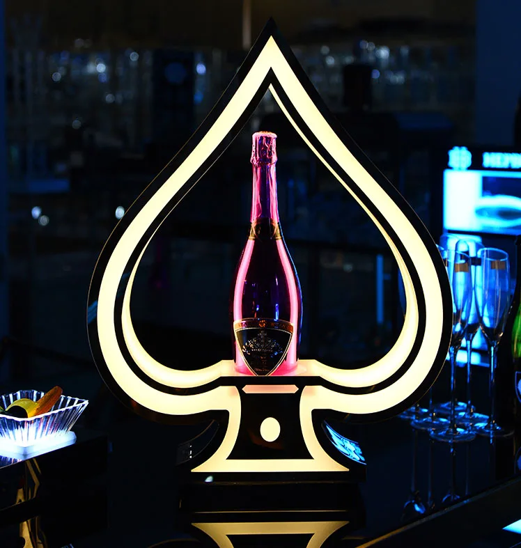 Custom Logo 3 Bottles Ace Of Spade Bottle Presenter Buy Led Acrylic 3