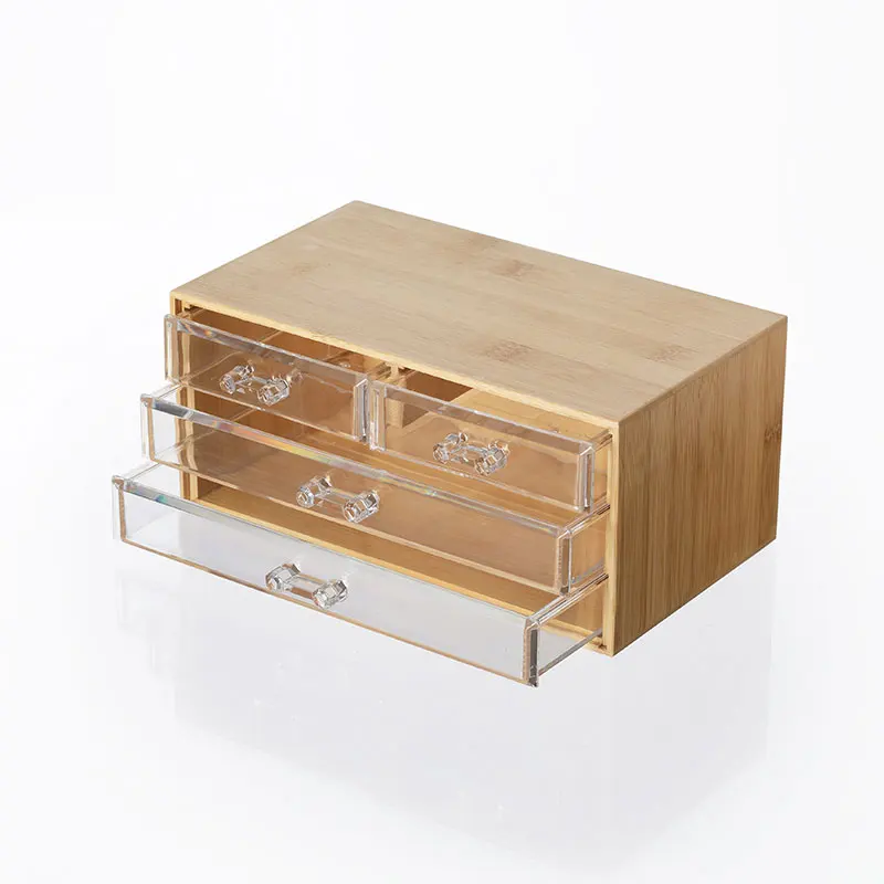 clear plastic 3 layers make up organizers  with drawers