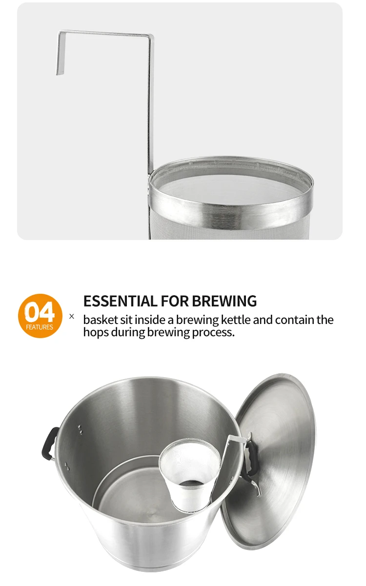 Stainless Steel Beer Dry Hopper Filter With 300 Micron Mesh For