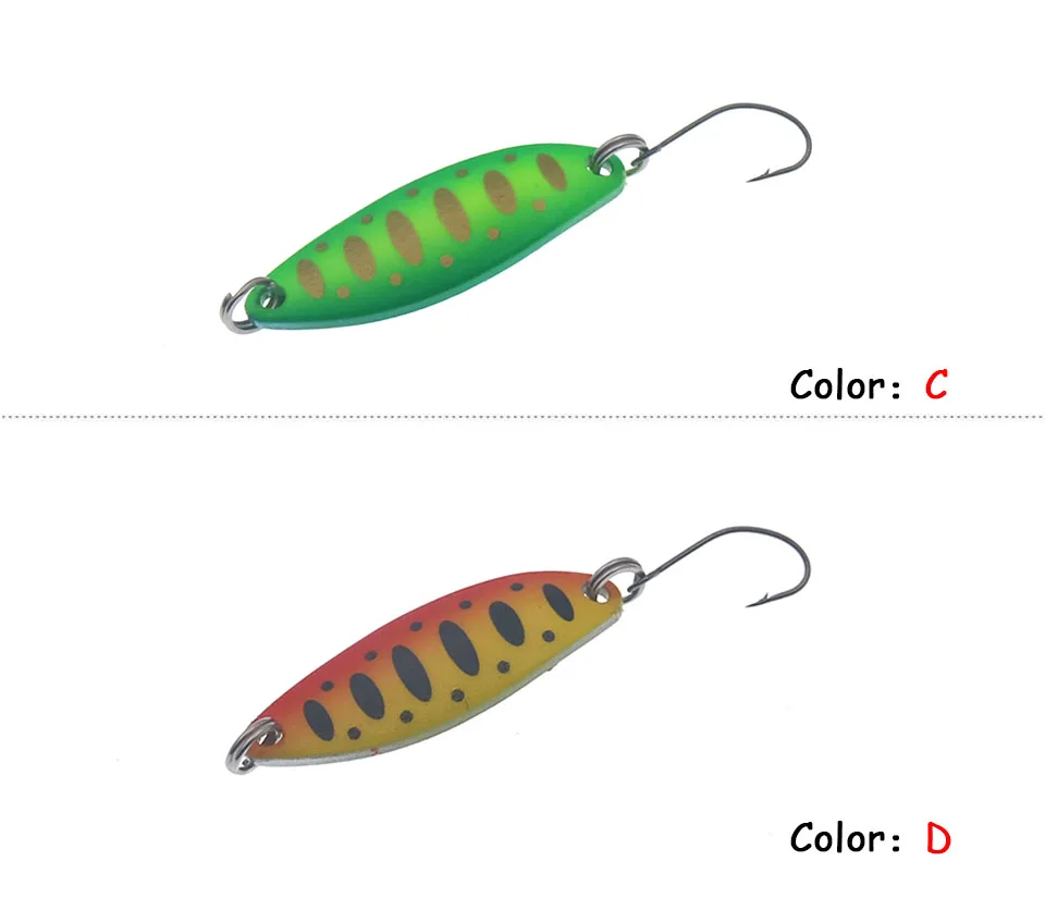 1.5g/3g Trout Spoon Lure Metal Bait Spinner Lure Copper Material