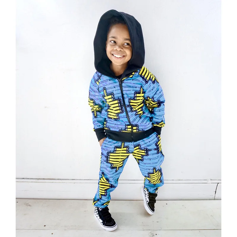 African 2022 High Fashion African Print Kids Children Jacket With Hood