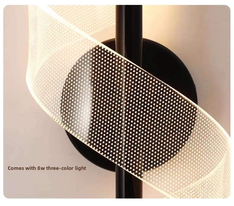 product cross border minimalist modern bedside lamp creative bedroom living room nordic led ultra bright aisle background wall light-20