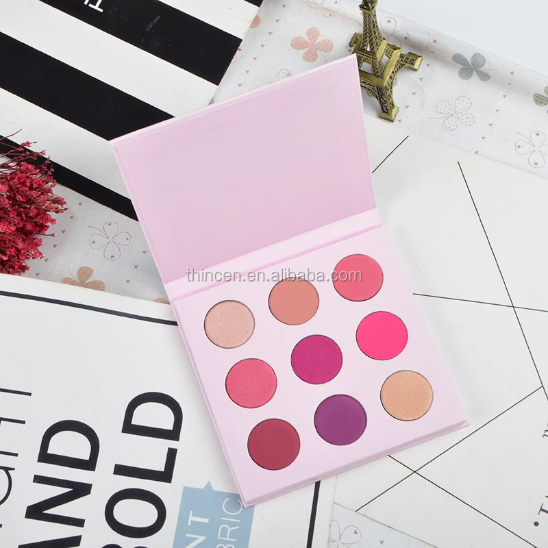 Girls Makeup Low MOQ Customized Packaging Pink Eyeshadow Palette With Mirror