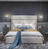 Luxury new design modern leather room furniture set bedroom