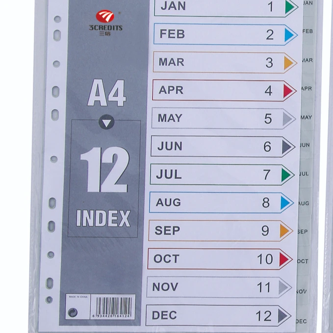
PP INDEX DIVIDER 1-10/1-12/1-20 