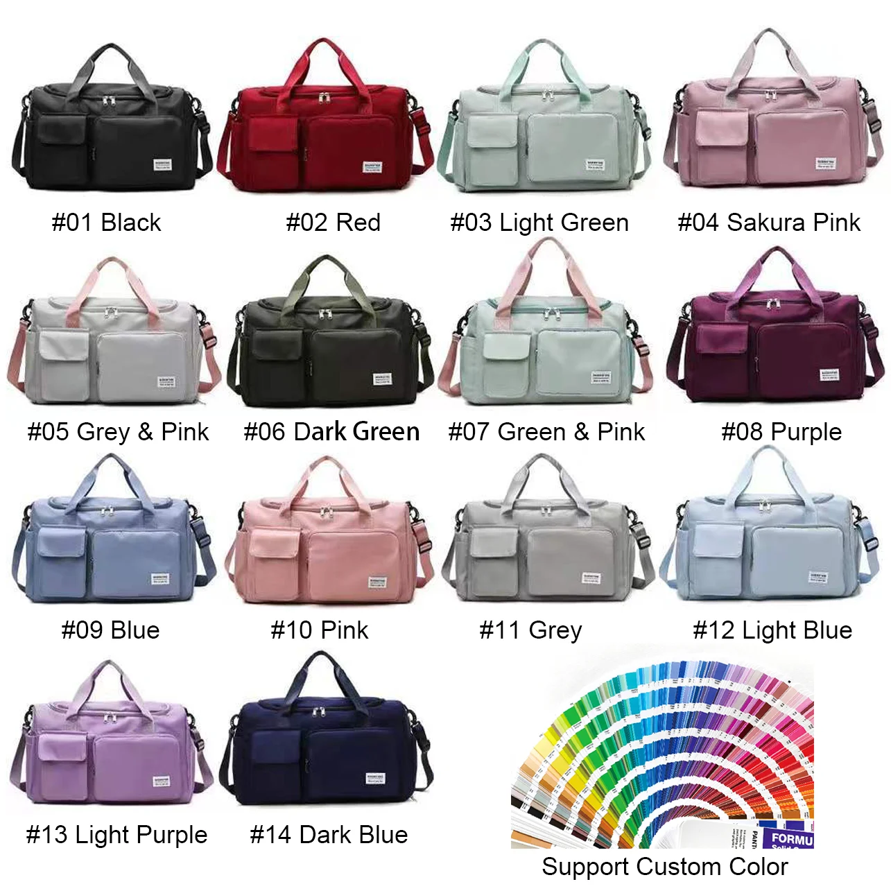 Customized women weekend overnight gym sports waterproof luggage bag travel bag