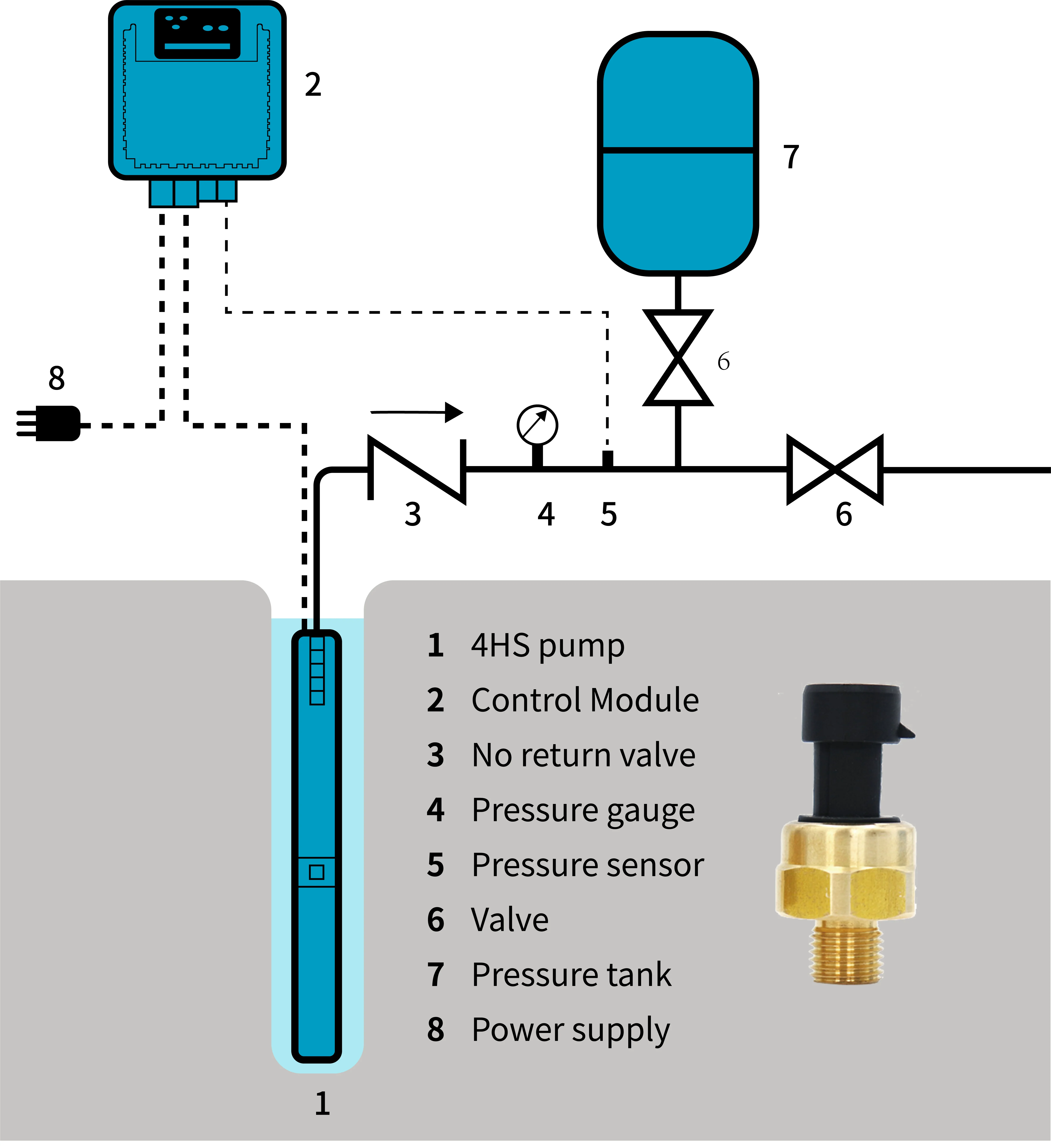 WNK Low Cost 0.5-4.5V Brass Pressure Sensor for Water/Oil/Air Gas 2