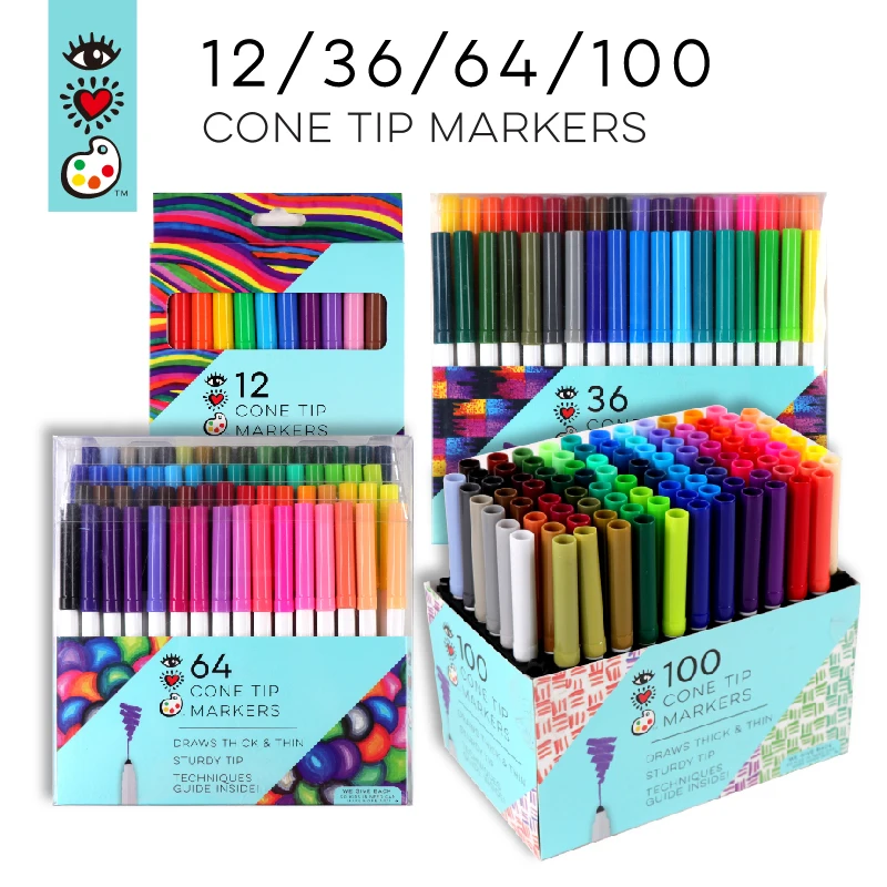 iHeart Art 12 Thick & Thin Markers, Chisel & Fine Tip