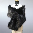 black fashion windproof knitted poncho rabbit fur shawl women using