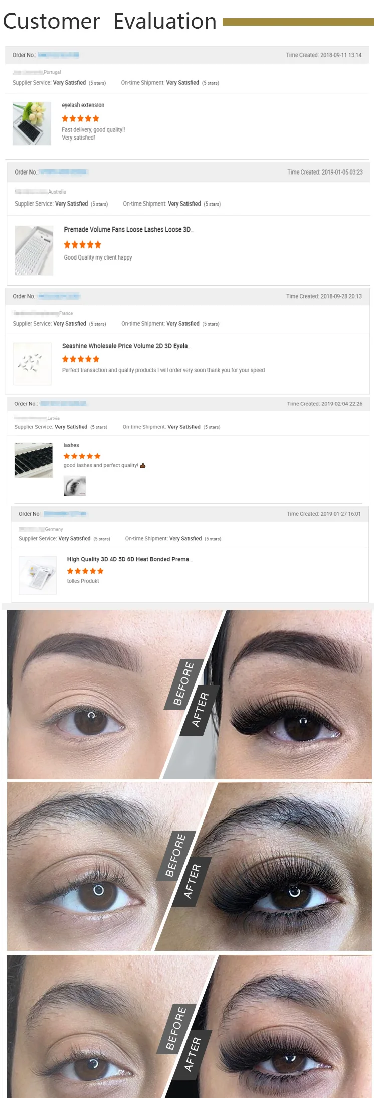 Handmade Individual Classic Volume Silk Mink Bulk Private Label Eyelash Extension