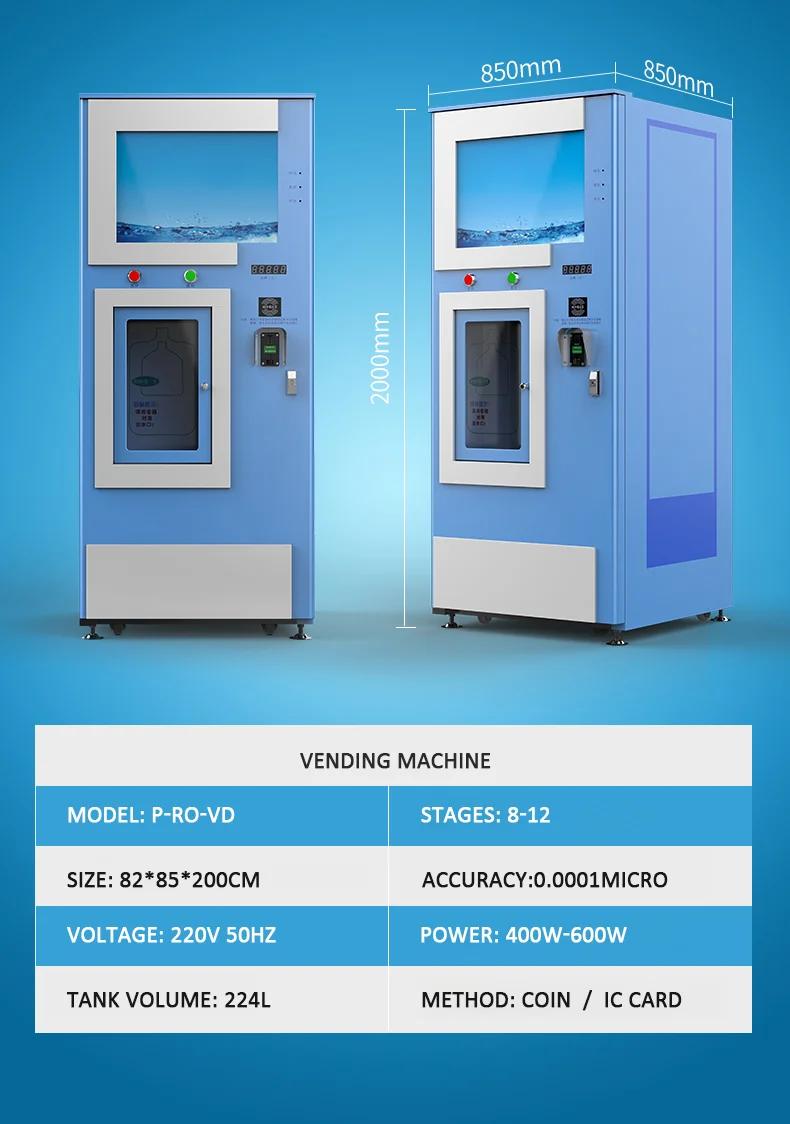 Coin Operated Ro Reverse Osmosis Vending Machines For Sale Purified