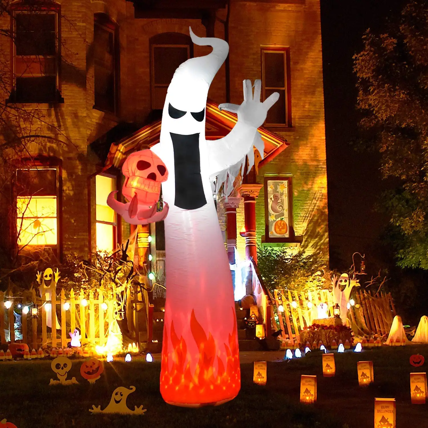Halloween Inflatables Flashing Flame Ghost For Halloween Inflatable