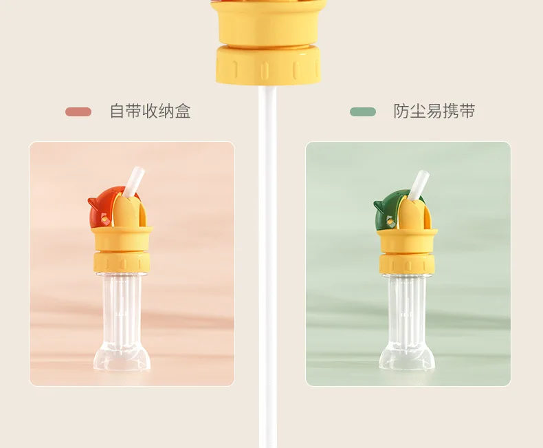 Portable Kidsren's Straw Cap Anti-Choking Drinking Water Artifact Plastic Bottle Cap Conversion Head for Baby Mineral Water