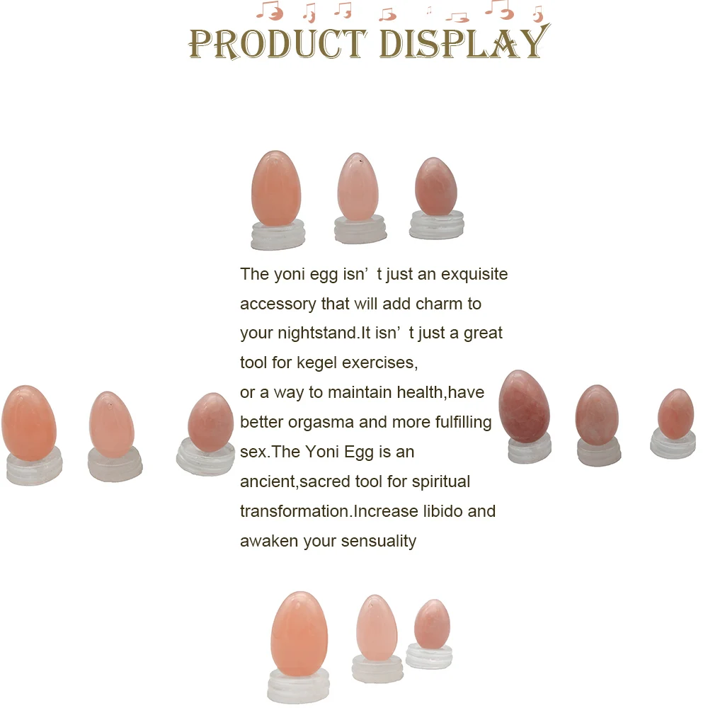 Gia Certified Yoni Eggs Natural Jade Rose Quartz Yoni Egg For Women Pelvic Muscle Training 3 7633