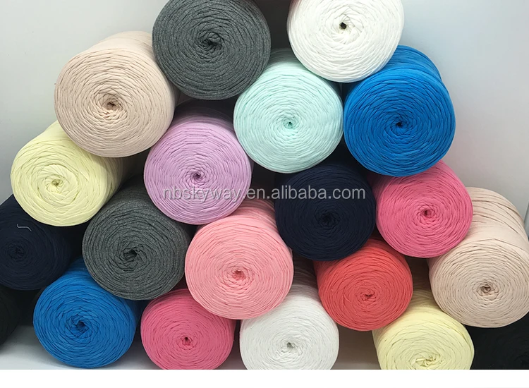 Wholesale T Shirt Yarn Colorful Spaghetti Yarn 500g Fancy Crochet Yarn