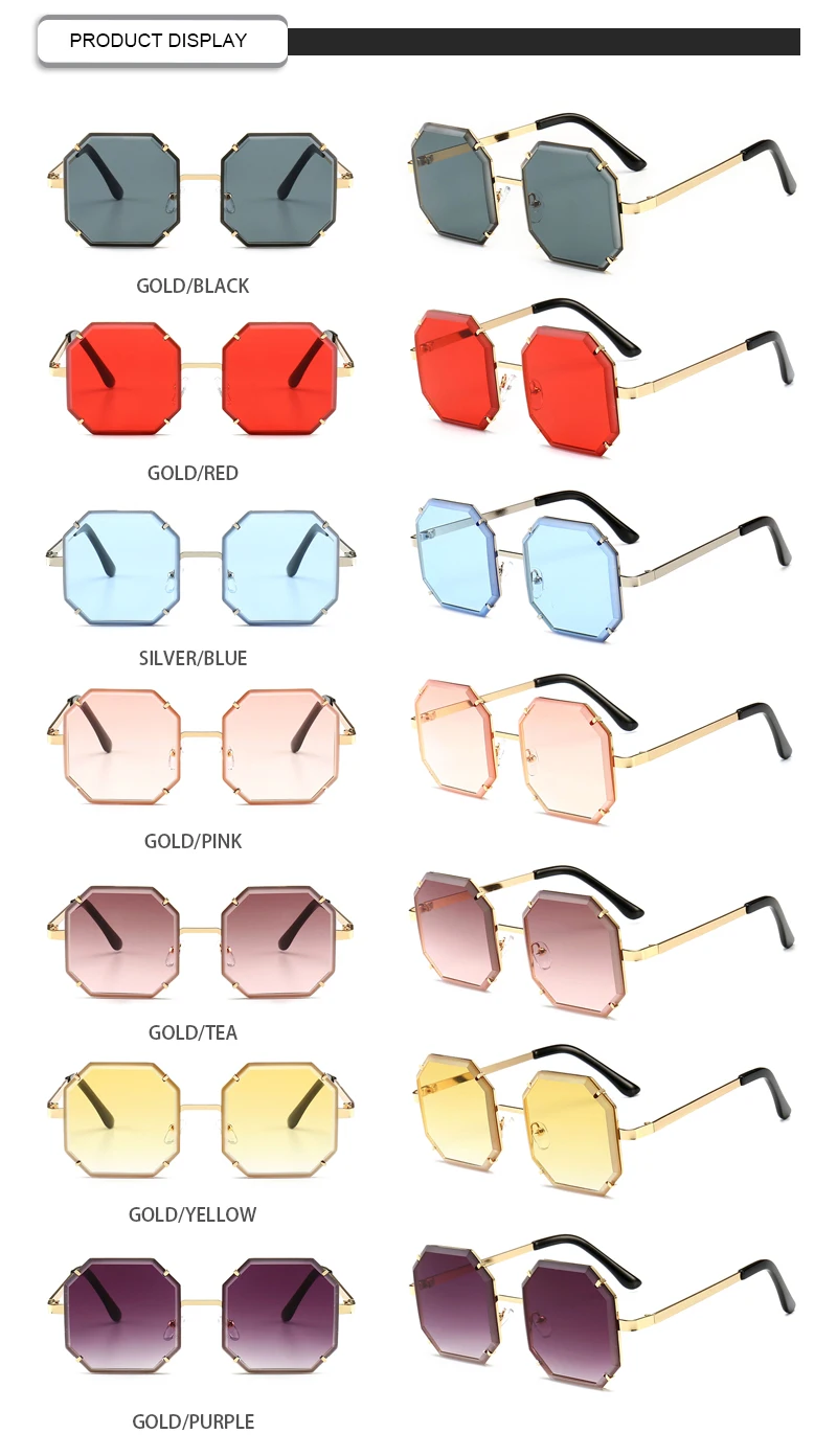 Fashion Designer Brand Sun Glasses Authentic Polygon Women Sunglasses