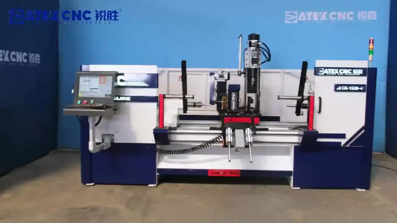 4 Axis CNC Wood Lathe - High-Accuracy & Automatic Feeder