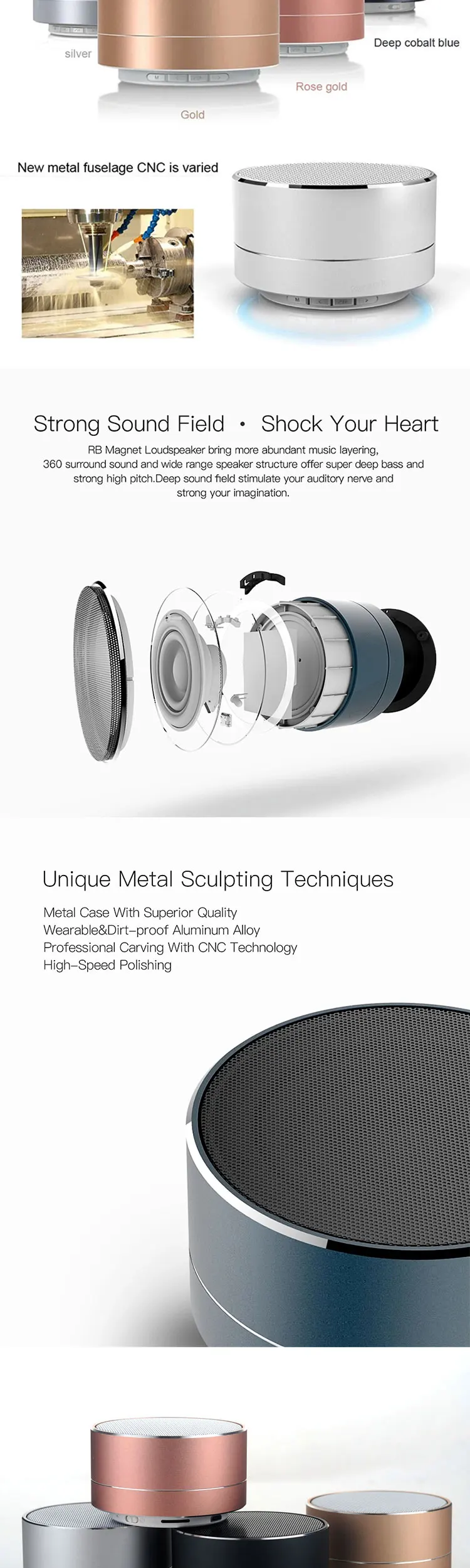 Outdoor With LED Light Handsfree Stereo Sound BT Wireless Mini Portable Speaker - ANKUX.COM