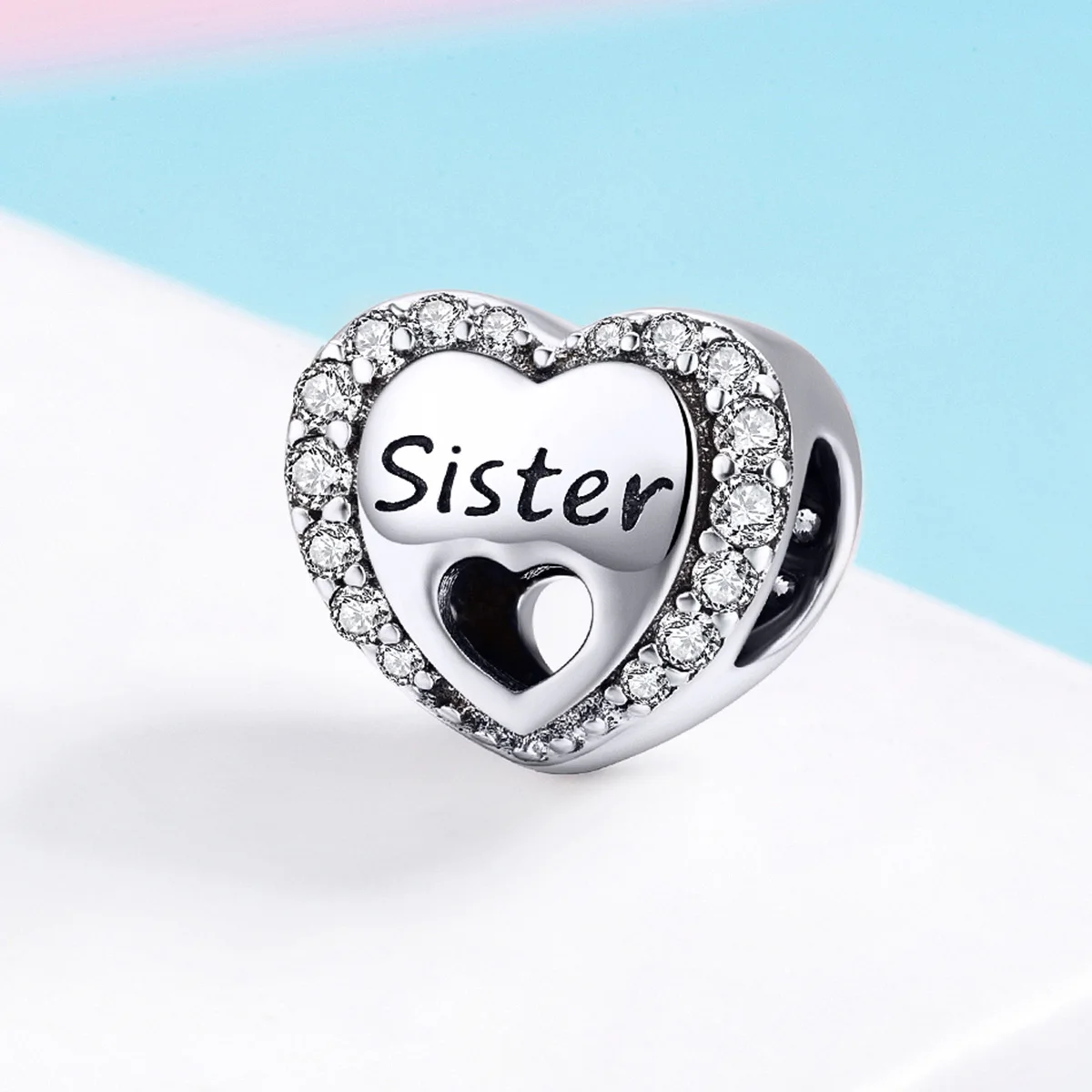 925 Sterling Silver "Big Sister" in Heart Charm 