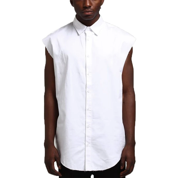 mens sleeveless shirt with collar