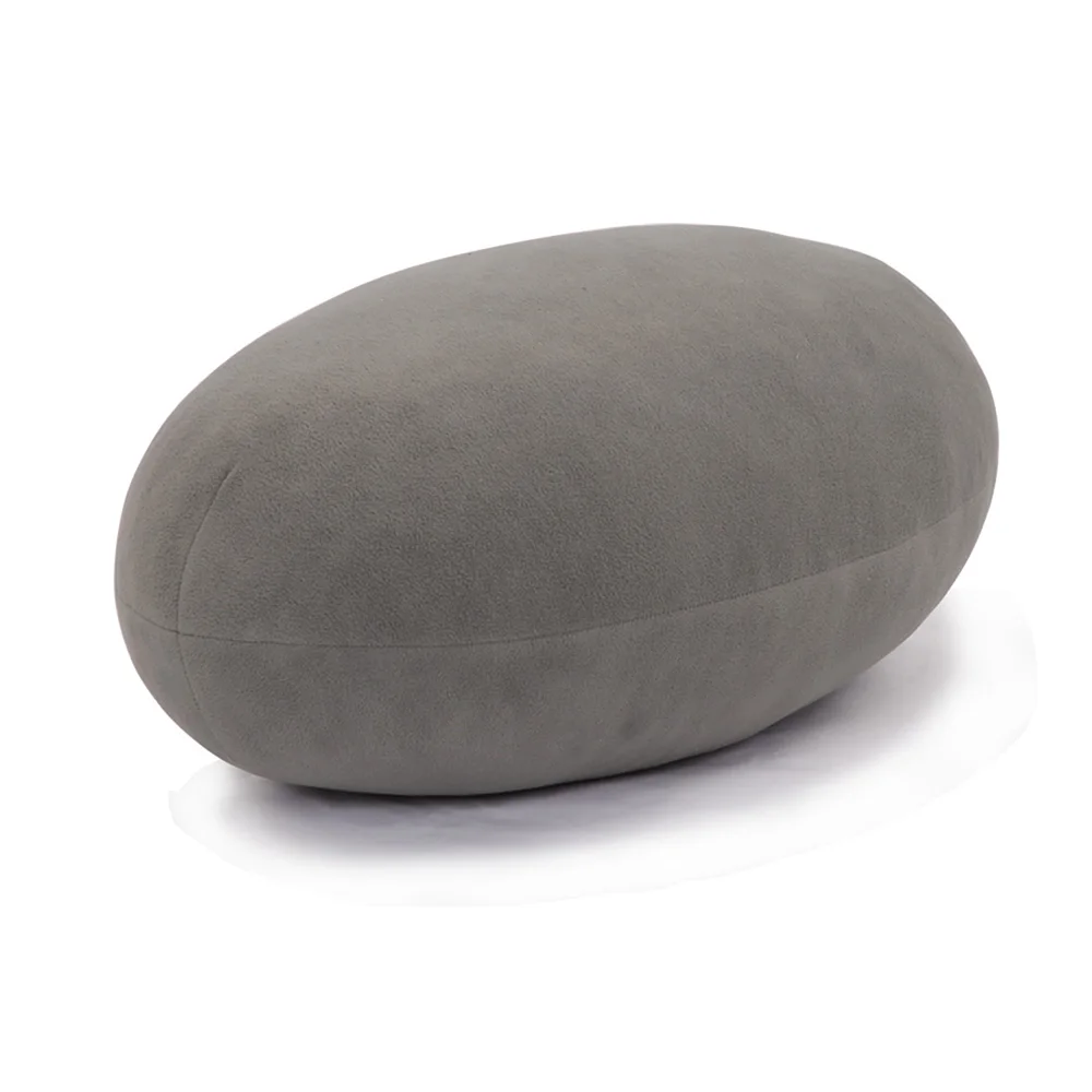 High Quality Velvet Cushions Mix Sizes Pebble Pillows Light Gray