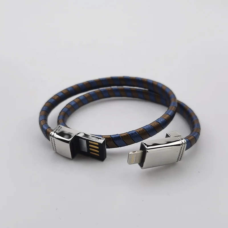 Charge Function 316L Stainless Steel Leather Bracelet With Pulsera