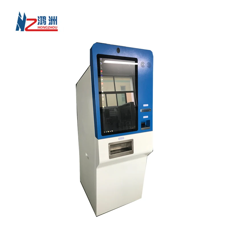 OEM exchange kiosk for cash and coin dispenser with  blue and white powder coated surface treatment