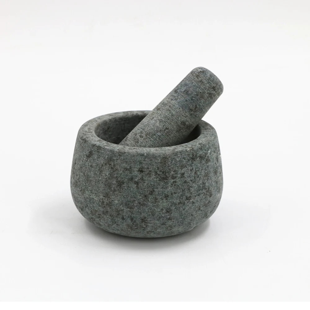 Stone Crafts 4.7inch Natural Granite Mortar And Pestle Set 12*8 Cm