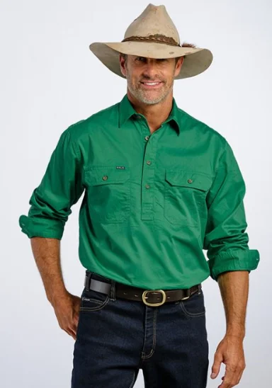 100% Cotton Long Sleeve Work Uniform Shirt for Men