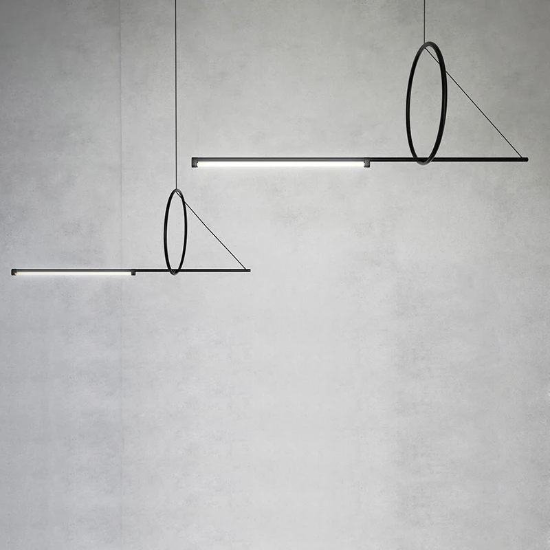 Modern personality geometric line chandelier Nordic designer minimalist led restaurant bar chandelier