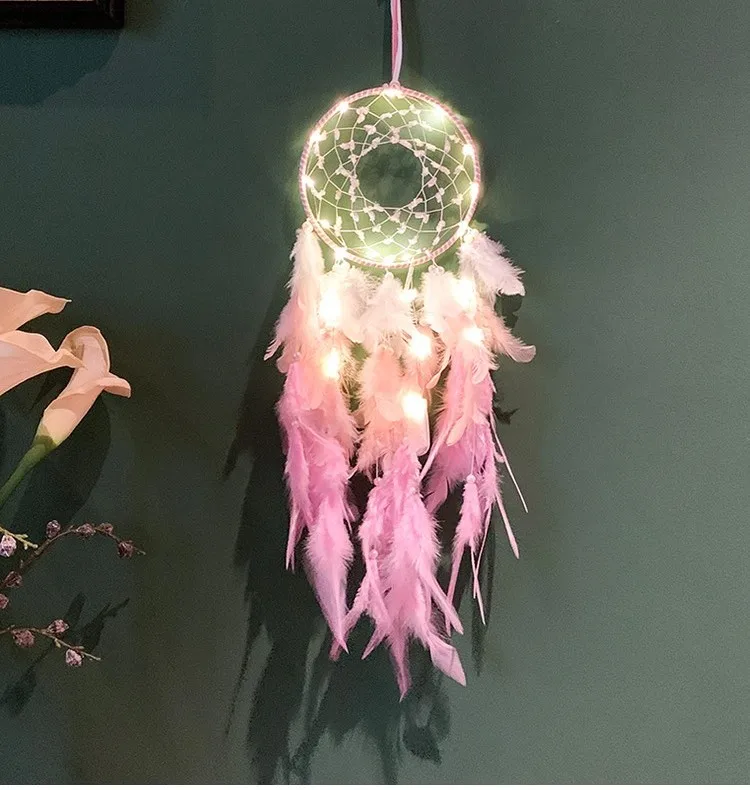 artilady编织风铃手工创意水晶石捕手羽毛墙织锦家居饰品