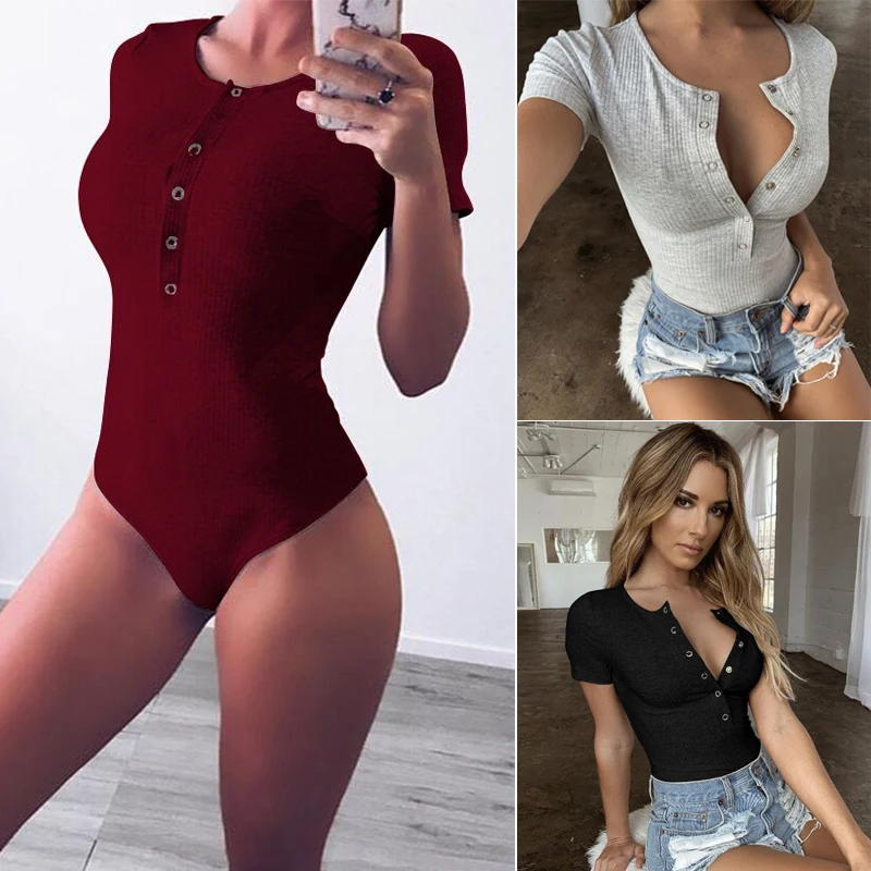Women Sexy Knitted Bodysuits Summer 