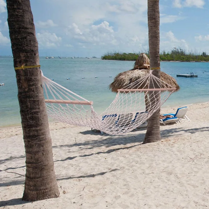 32inchx78in Hanging Cotton Rope Hammock Net Hammock Hand-woven Mesh ...