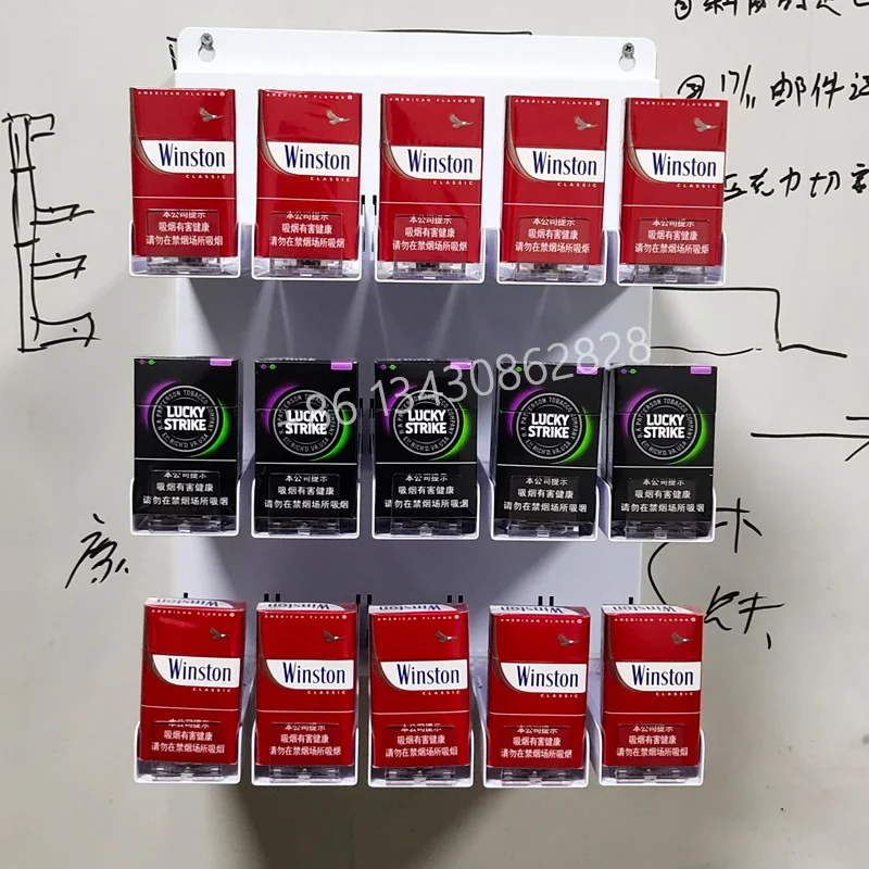Rak Display Rokok,Dudukan Tembok Kabinet Aluminium Berdiri Bergelombang