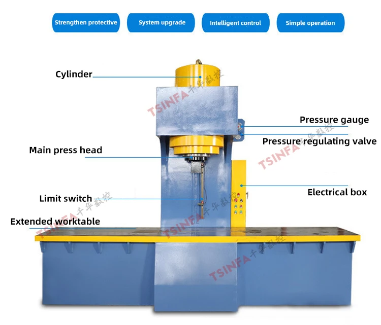 Single Column Hydraulic Press Machine C Type Oil Press Larger Table 100