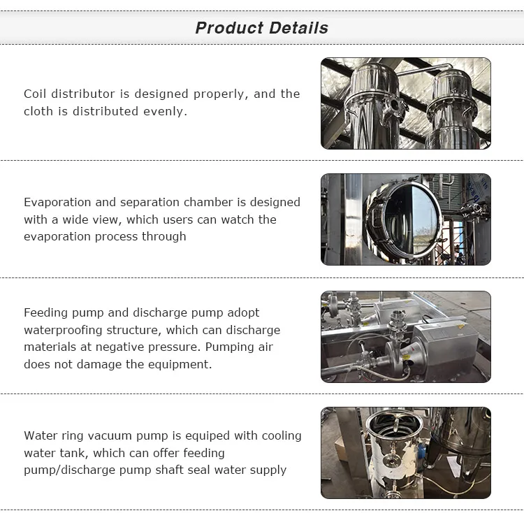 triple effect vacuum recovery falling film evaporator