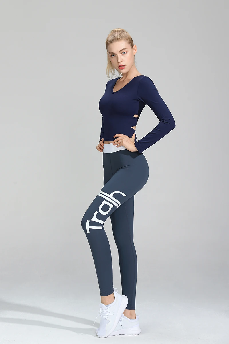 2021高品质瑜伽服运动服长袖衬衫2件无缝主动锻炼健身瑜伽套装