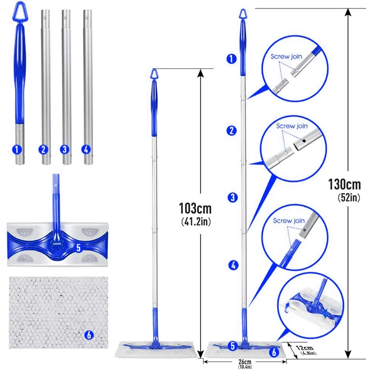 Nonwoven Flat Mop Floor Mops With Disposable Dry Wipes Magic Home