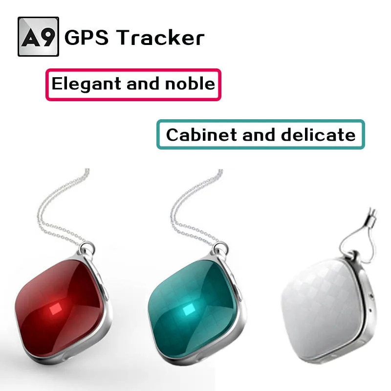 A9 Necklace Locator,GPS Tracker GSM LBS WiFi Real Time Tracking Geo Emergen Locator,with SOS Button and Two Way Voice Function,Long Standby 