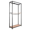 Clothing Display Rack Wide Twin Rail Unit Fixtures Metal And Wood Display Shelving For Retail Clothes Store Display Racks