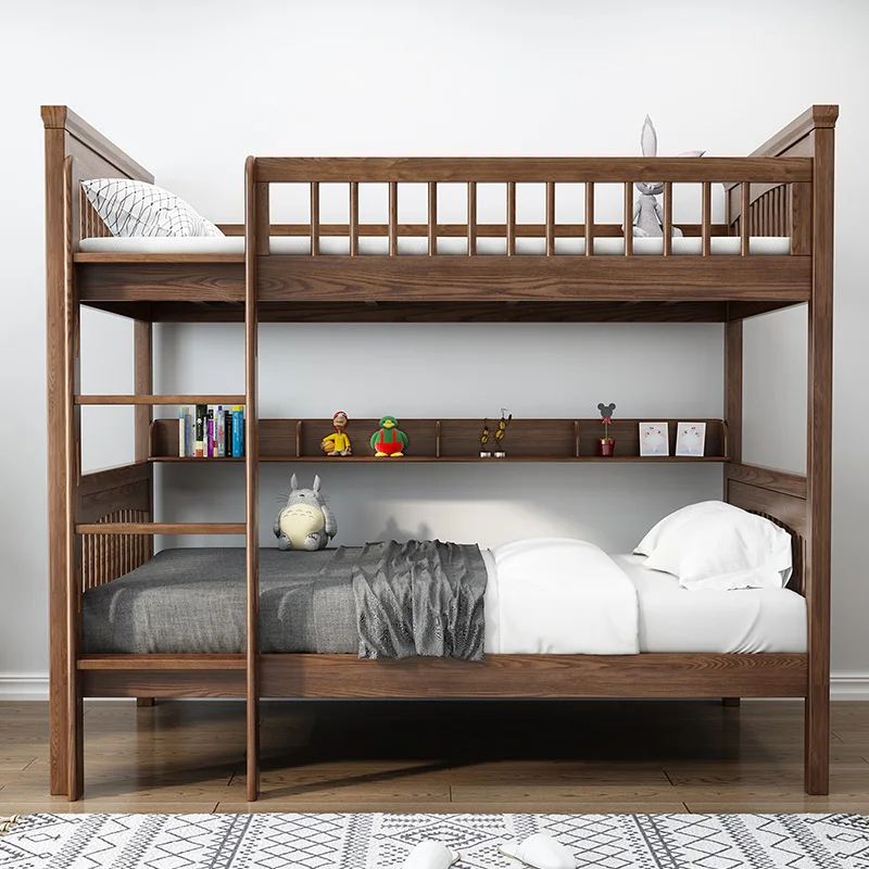product-Factory production and lower price kids children modern solid wood bunk bed wooden simple de