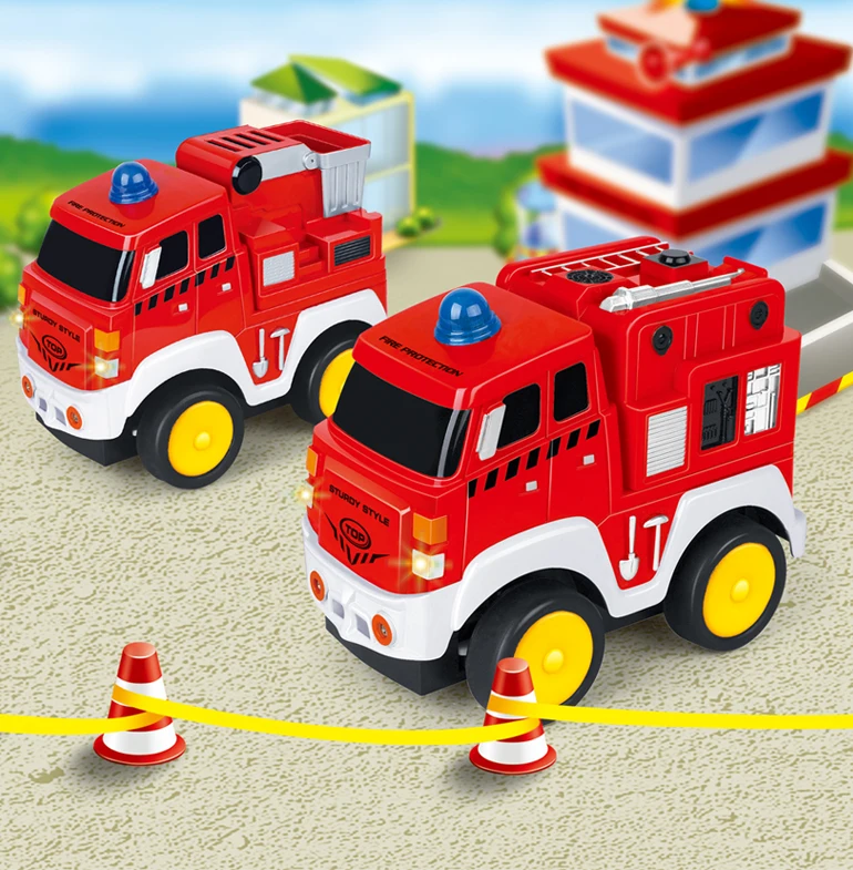 Kitabetty Cami/ón de Bomberos de Control Remoto Cami/ón de Bomberos RC de 4 Canales Cami/ón de Bomberos de Rescate con Control Remoto con ca/ñones de Agua y Luces Juguete de Control Remoto para ni/ños