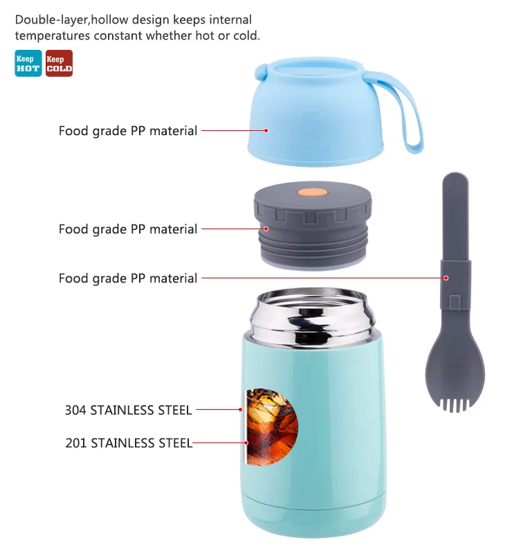 18/8 Stainless Steel Baby Thermos Food Jar Lunch Box For Hot Food