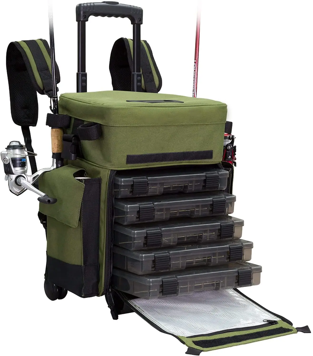 fishing tackle rolling bag Nomad Design Lure Roll or just kicking back by the water SKB 7600 Tak-Pak Rolling Tackle