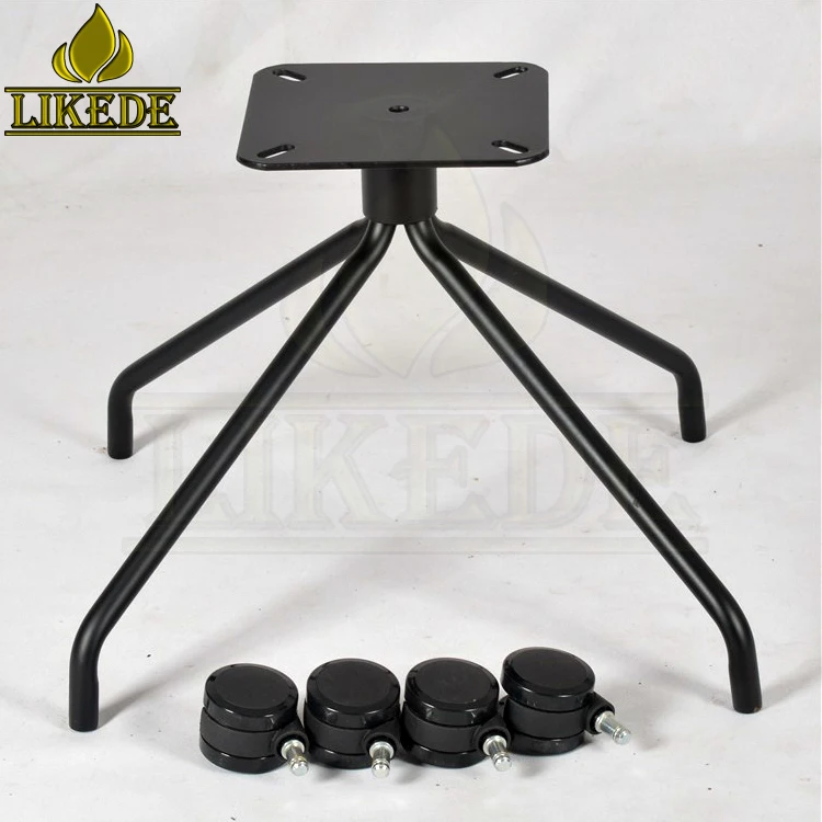 4-Star Cast Aluminum Chair Leg With Wheel Powder Coating Finish for Coffee Table Legs Available in Black Steel