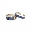 Korean Fashion Elegant Jewelry Kinling 925 Sterling Silver Van Gogh Star Couple Ring