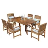 outdoor solid wood table and chairs garden leisure furniture sets dinning wood table 6 seater teak patio garden set picnic