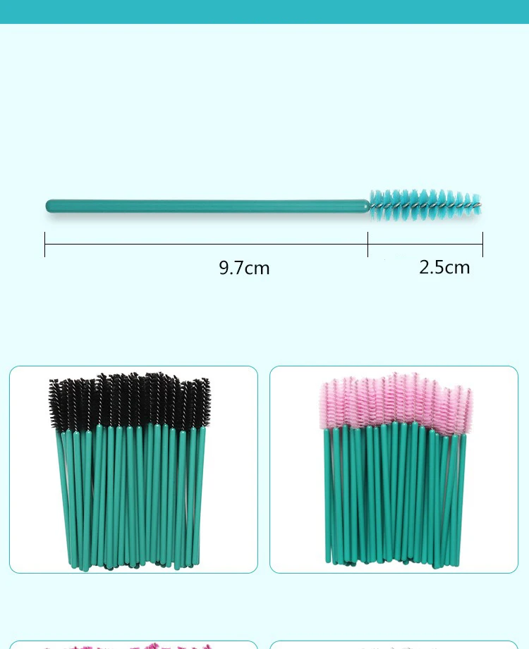 Disposable Plastic Eyelash Brush Mascara Wand Lash Brush Colorful Eyelash Extension Brushes